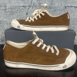 KEEN Shoes Mens Size 11.5 Brown Suede Low Top Rubber Toe Cap Vulcanized Lace Up